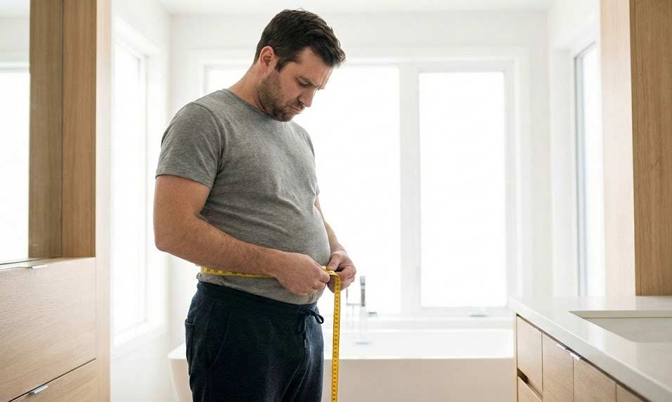 Kako smršaviti u trbuhu -muškarac mjeri trbuh